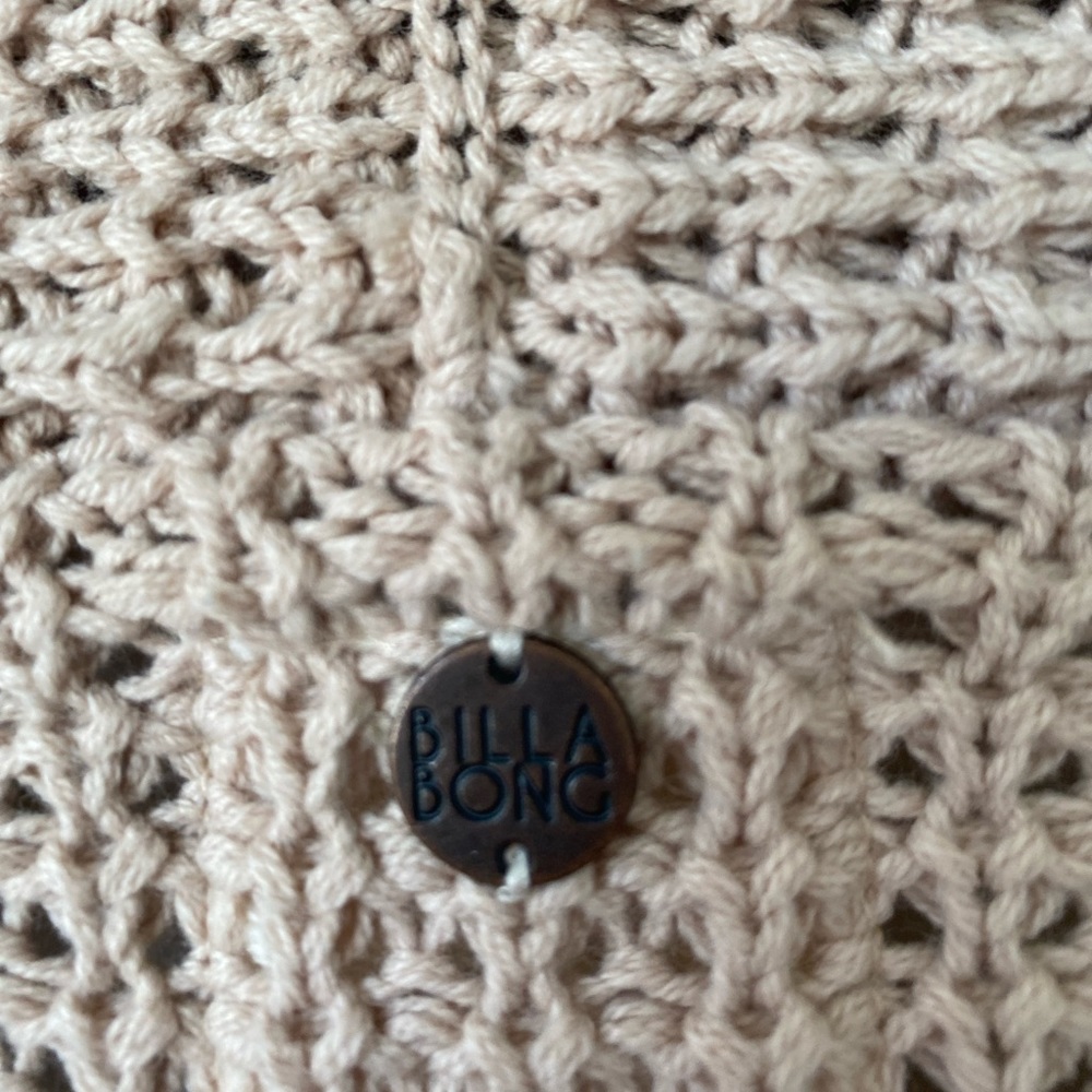 Billabong Medium Knit Sweater Cream Colored Waffle View 5